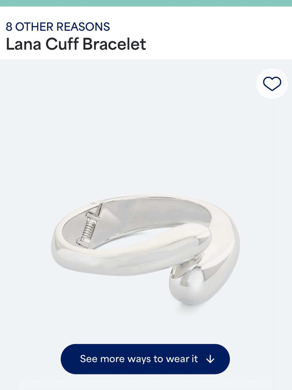 NWT Lana Cuff Bracelet in Polished Silver Tone